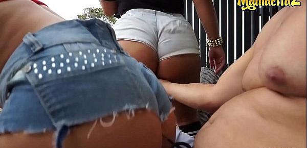  MAMACITAZ - Big Ass Teen Latinas Shares And Rides Cock In Hot FFM Sex (Jesica Dulce & Andrea Florez)